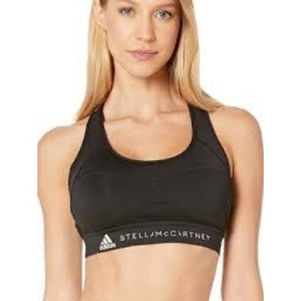 Adidas by Stella McCartney Black Mesh Racerback Sports Bra Gym Workout - small
